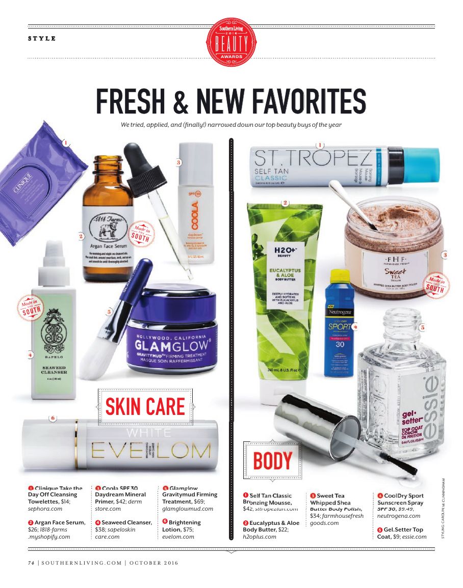 Southern Living Beauty Awards editor-tested product spread