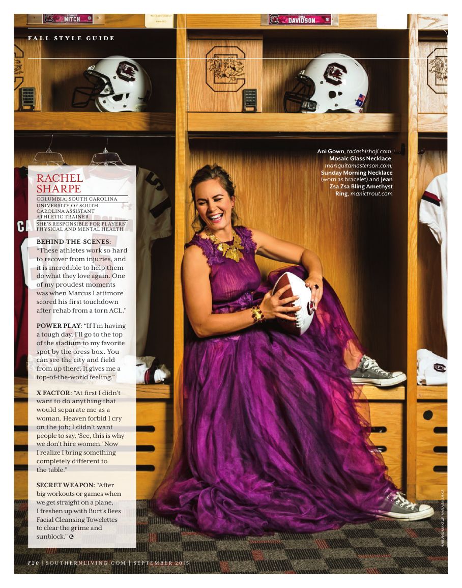 Game day profile photographed in a college football locker room