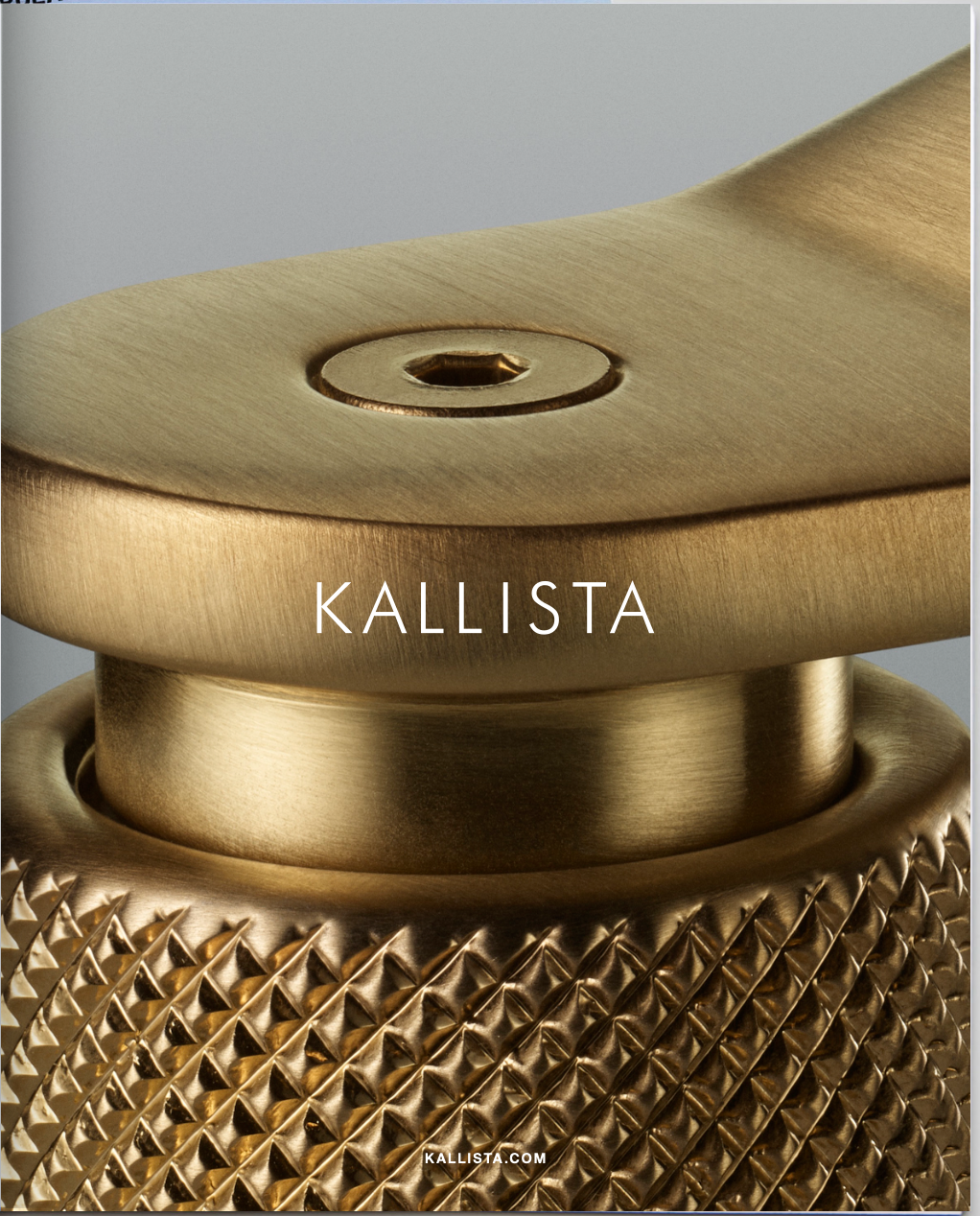 Brushed brass Kallista fixture detail from the brand transformation
