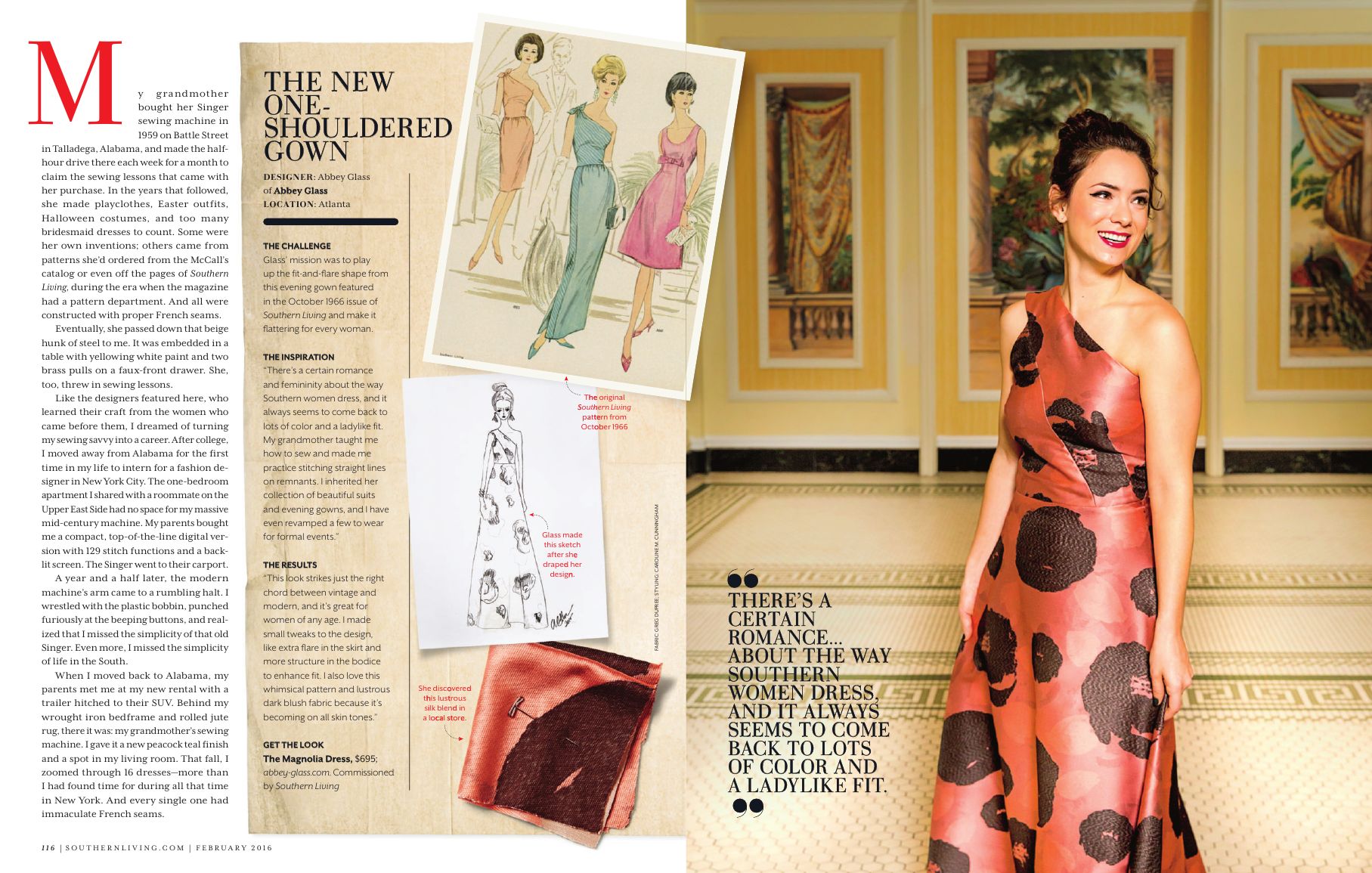 Contemporary Southern designer reinterpretation of a vintage Southern Living sewing pattern