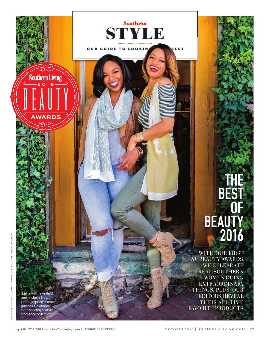 Southern Living Beauty Awards opening spread profiling Southern women